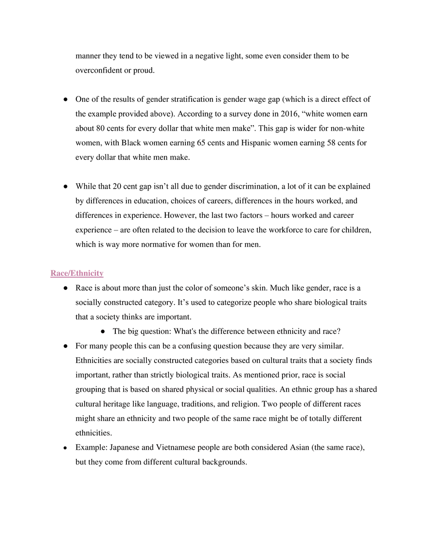 Sociology Unit 2 Race, Gender, & Social Stratification - Page 5