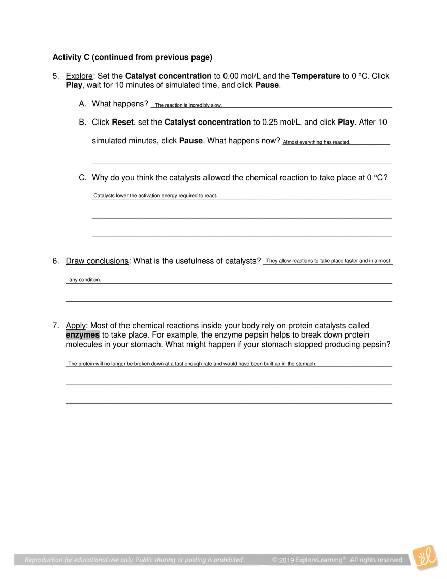 Student Exploration: Collision Theory - Page 7