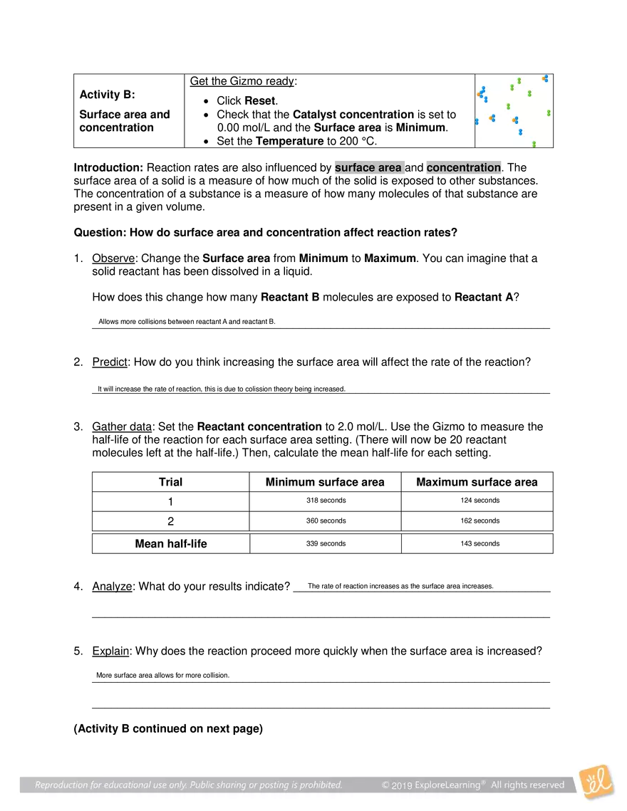 Student Exploration: Collision Theory - Page 4