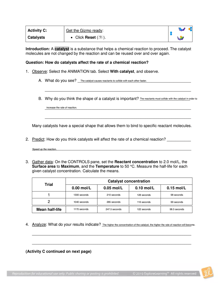 Student Exploration: Collision Theory - Page 6