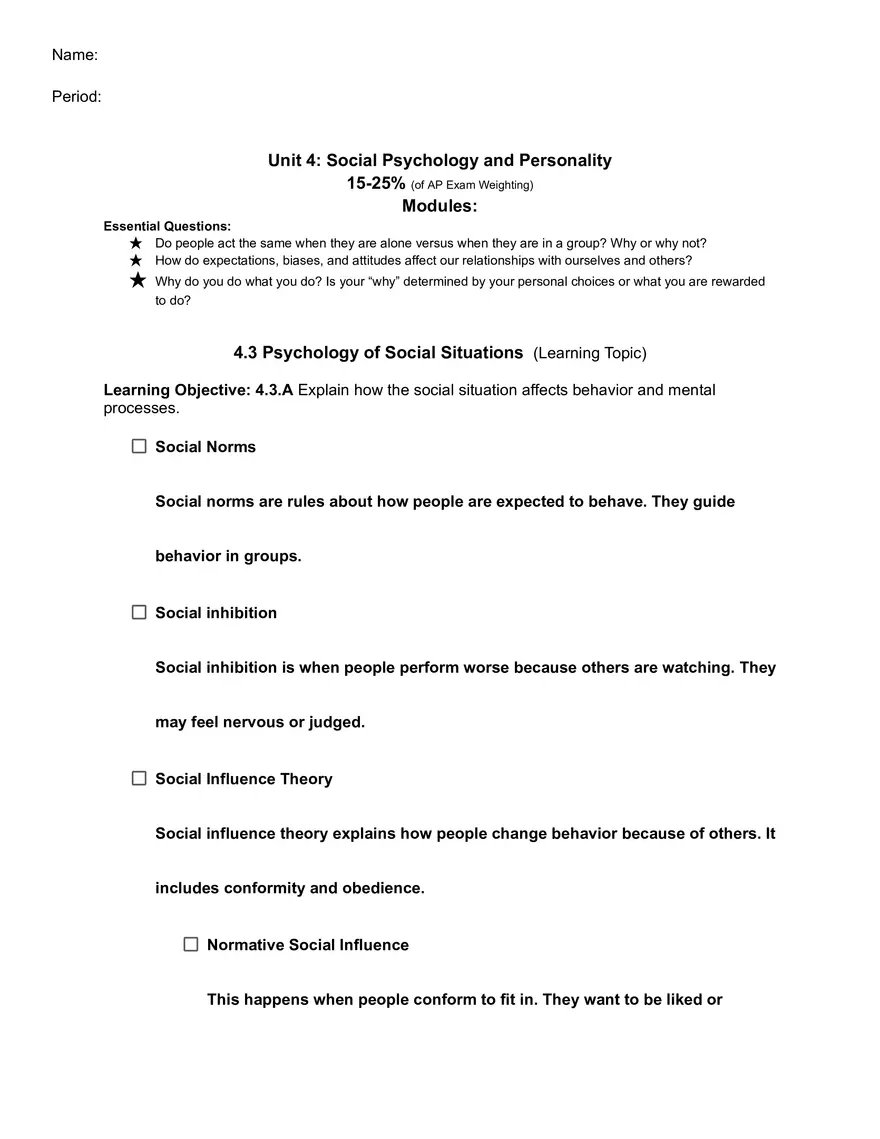 4.3 Psychology of Social Situations​ ​(Learning Topic) - Page 1