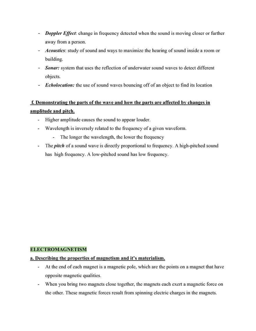 Physical Science Study Guide Notes - Page 10