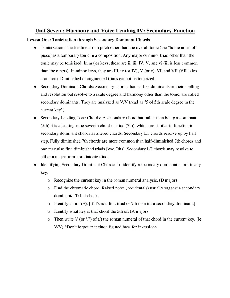 AP Music Theory Unit 7 Harmony and Voice Leading IV - Page 1