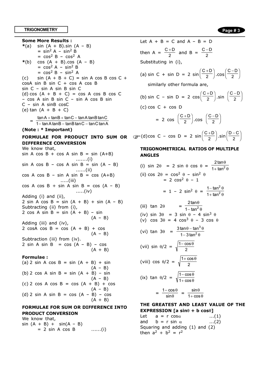 Trigonometry Notes - Page 3