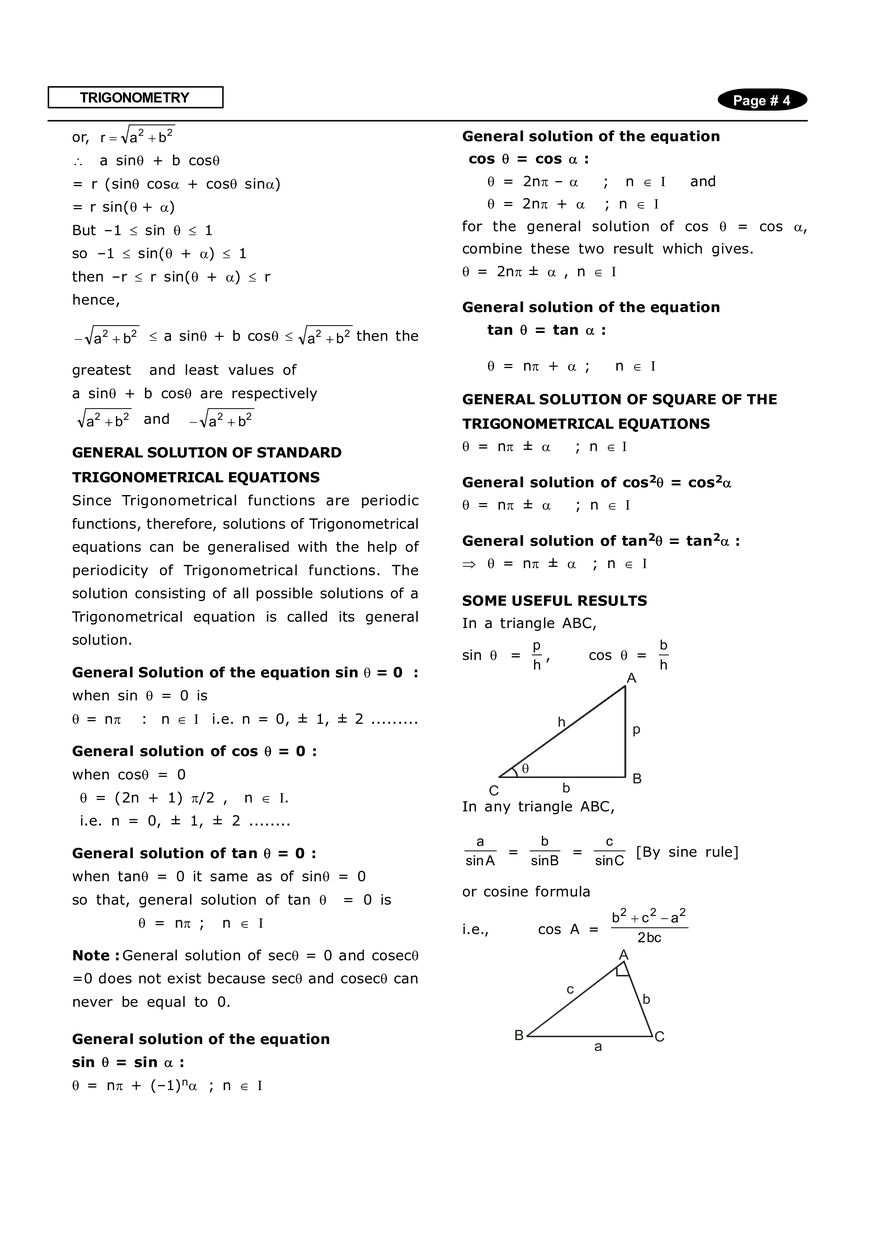 Trigonometry Notes - Page 4