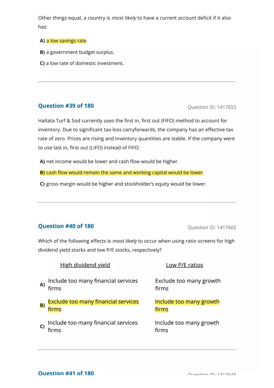 CFA Level 1 Economics Questions - Page 7