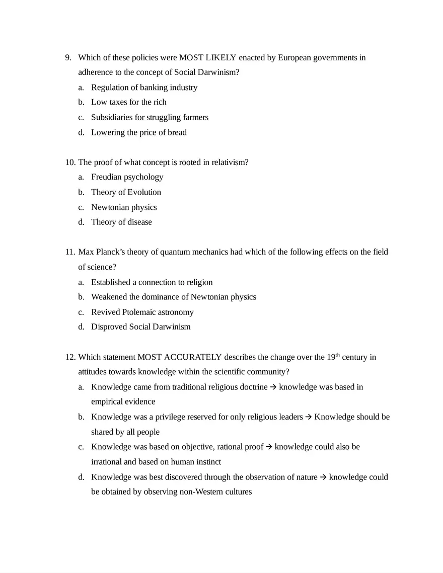 AP European History Unit 7 Quiz - Page 8