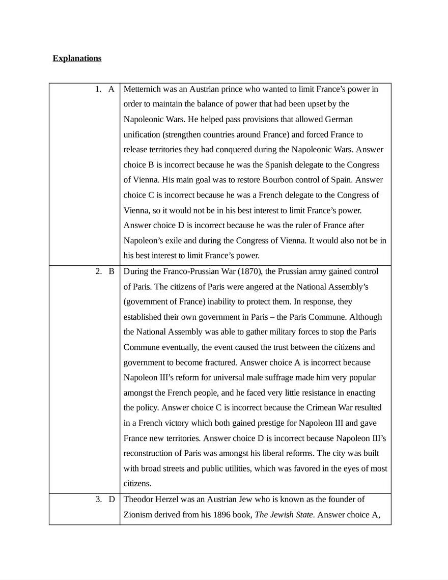 AP European History Unit 7 Quiz - Page 12