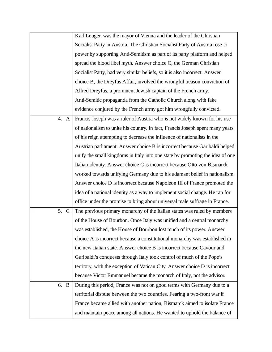 AP European History Unit 7 Quiz - Page 13