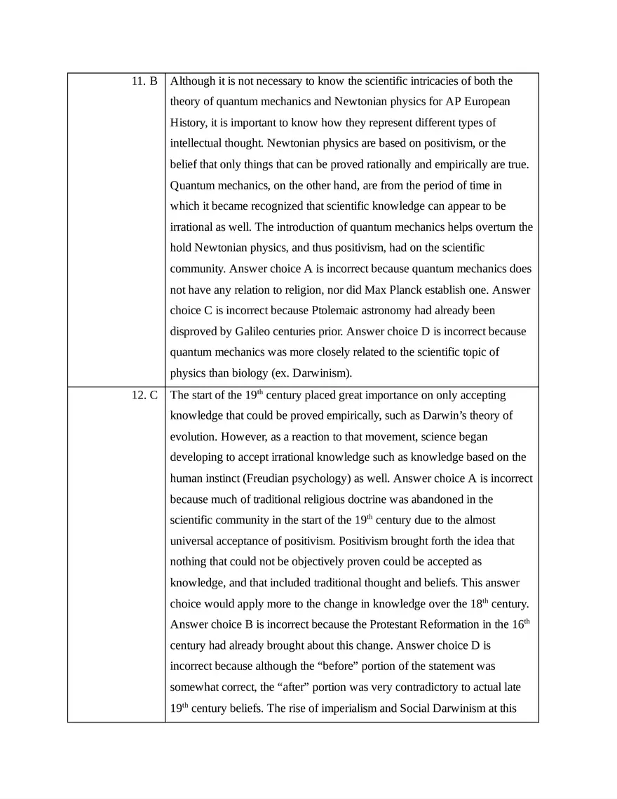 AP European History Unit 7 Quiz - Page 3