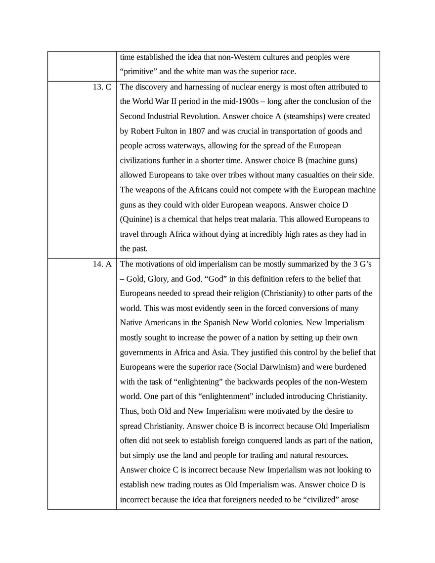 AP European History Unit 7 Quiz - Page 4
