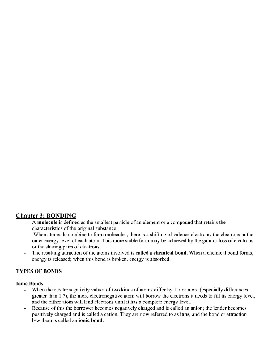 Chapter 3 Bonding - Page 1