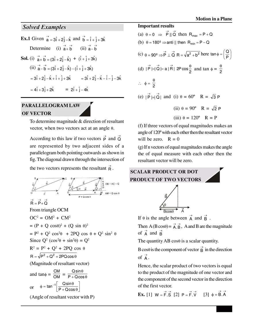 Motion in a Plane Vector - Page 3