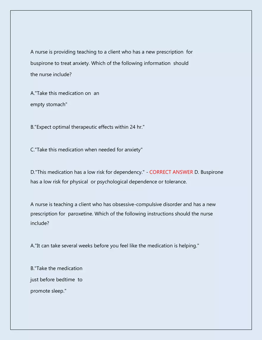 RN Pharmacology Latest 2026\2027 Actual Exam 242 Questions And Answers - Page 97
