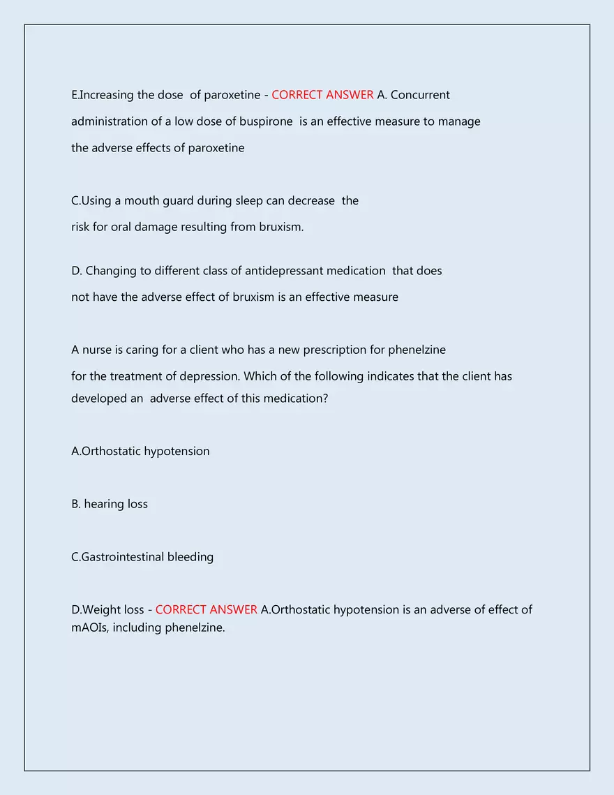 RN Pharmacology Latest 2026\2027 Actual Exam 242 Questions And Answers - Page 99