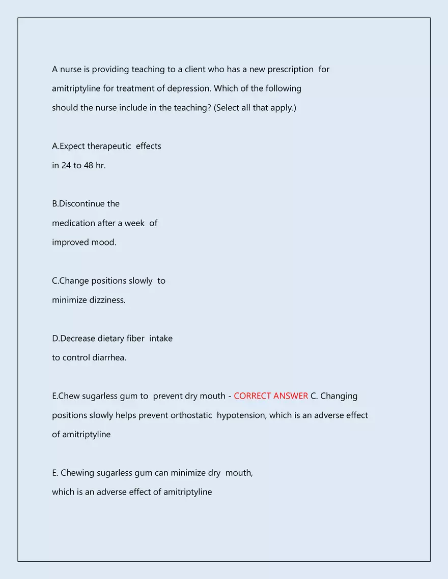 RN Pharmacology Latest 2026\2027 Actual Exam 242 Questions And Answers - Page 100