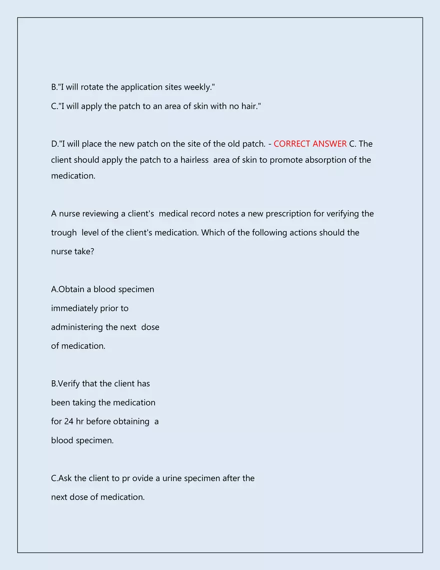 RN Pharmacology Latest 2026\2027 Actual Exam 242 Questions And Answers - Page 106