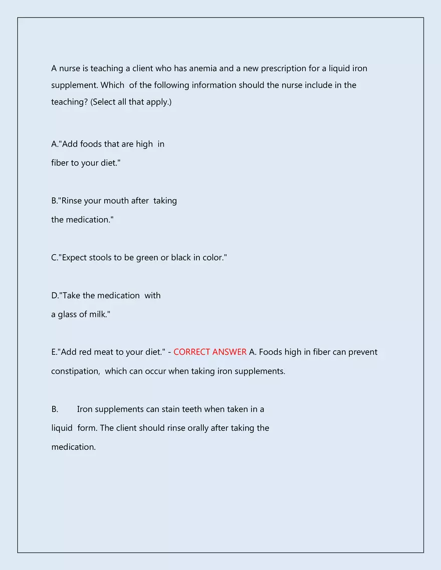 RN Pharmacology Latest 2026\2027 Actual Exam 242 Questions And Answers - Page 8