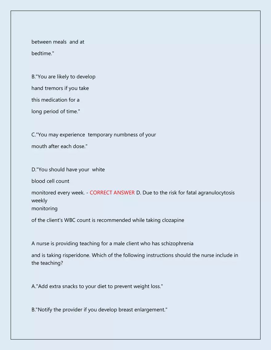 RN Pharmacology Latest 2026\2027 Actual Exam 242 Questions And Answers - Page 110
