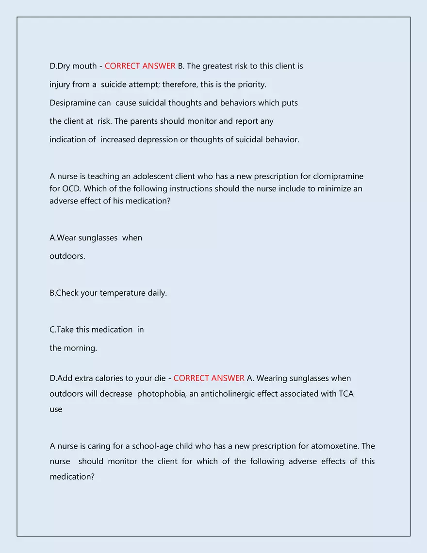 RN Pharmacology Latest 2026\2027 Actual Exam 242 Questions And Answers - Page 113