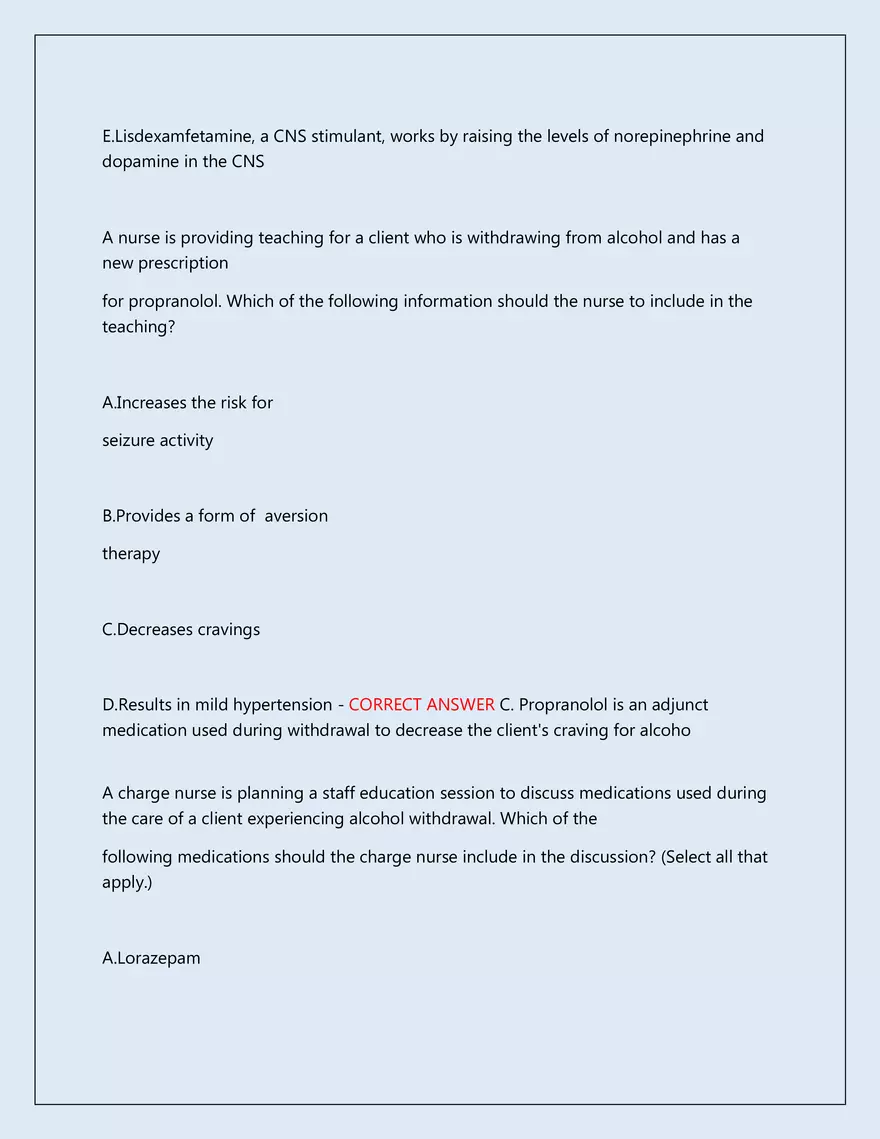 RN Pharmacology Latest 2026\2027 Actual Exam 242 Questions And Answers - Page 116