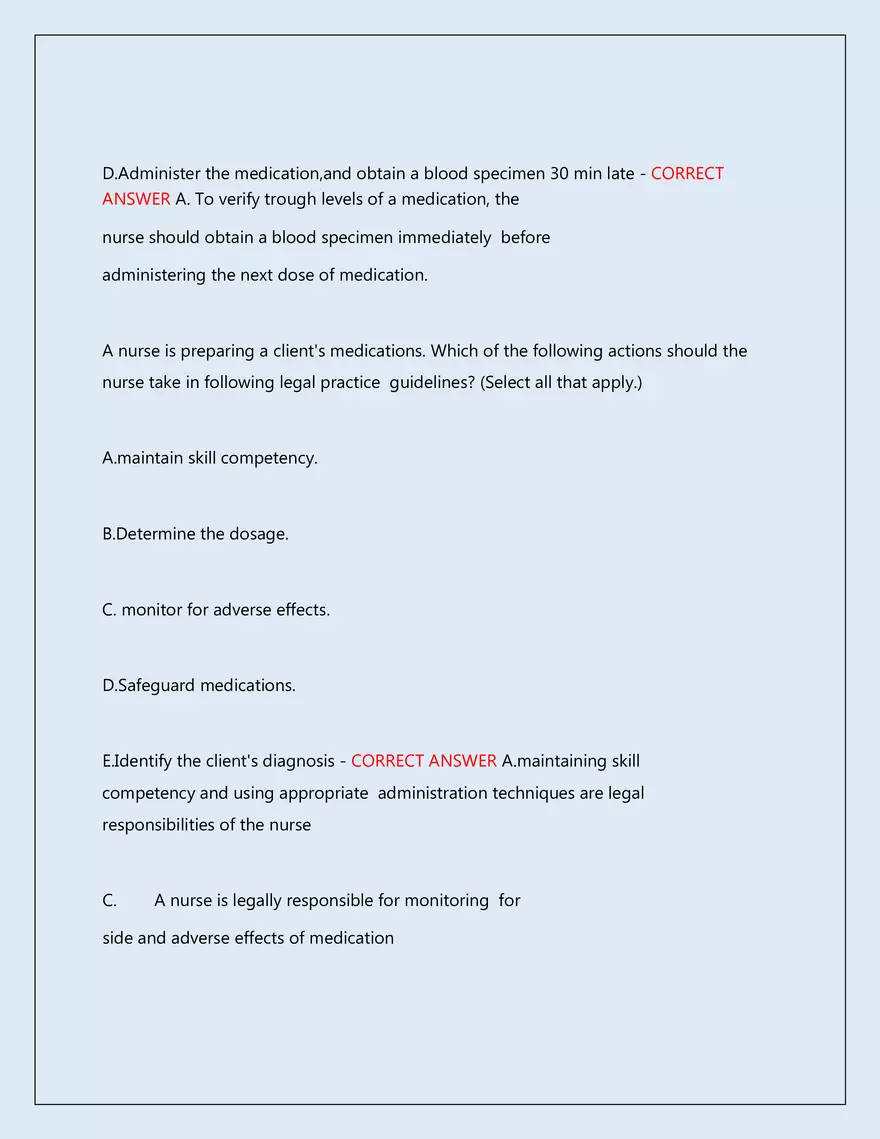 RN Pharmacology Latest 2026\2027 Actual Exam 242 Questions And Answers - Page 117