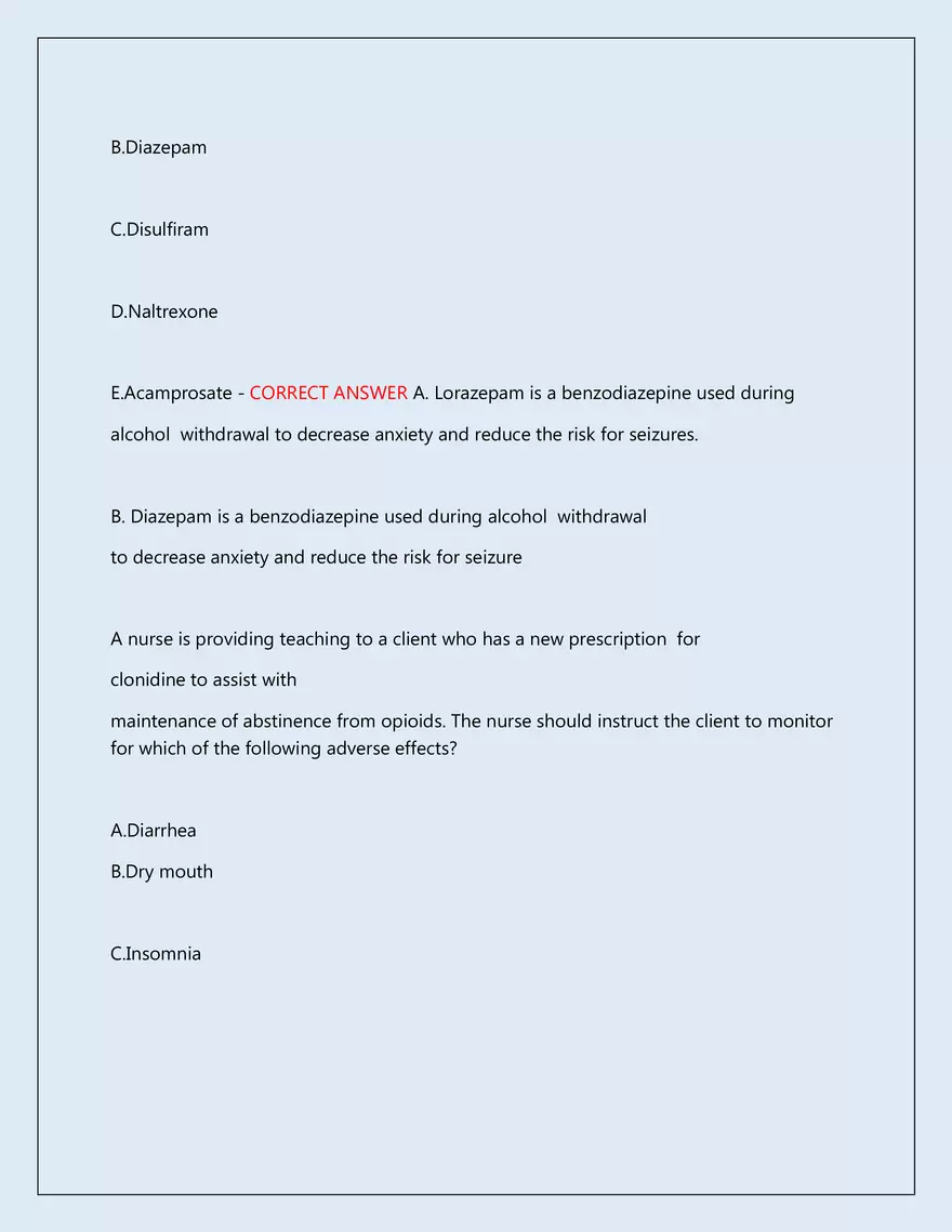 RN Pharmacology Latest 2026\2027 Actual Exam 242 Questions And Answers - Page 118