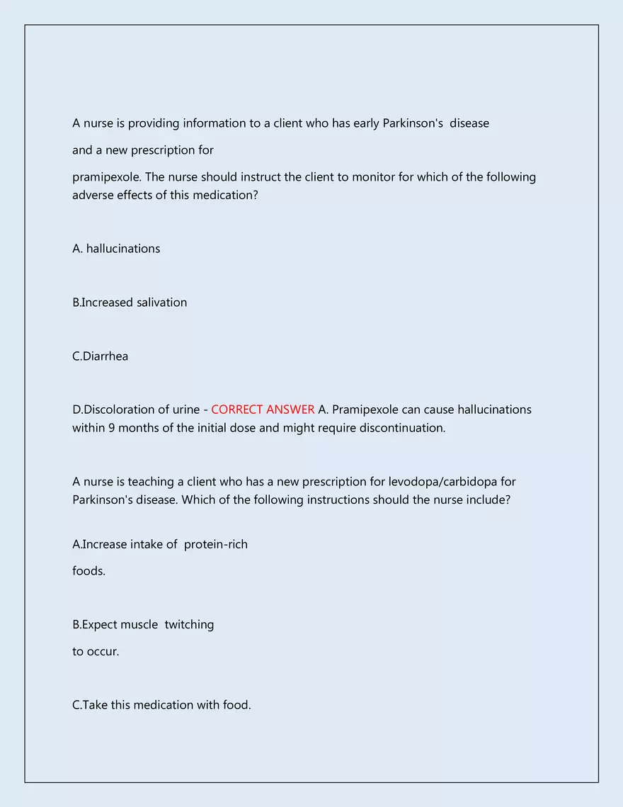 RN Pharmacology Latest 2026\2027 Actual Exam 242 Questions And Answers - Page 121