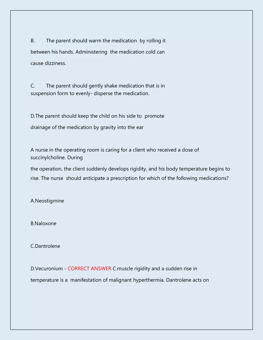 RN Pharmacology Latest 2026\2027 Actual Exam 242 Questions And Answers - Page 129