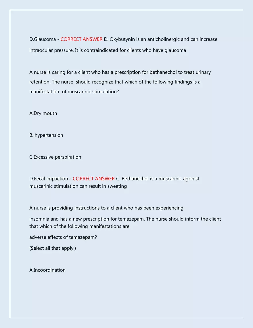 RN Pharmacology Latest 2026\2027 Actual Exam 242 Questions And Answers - Page 133
