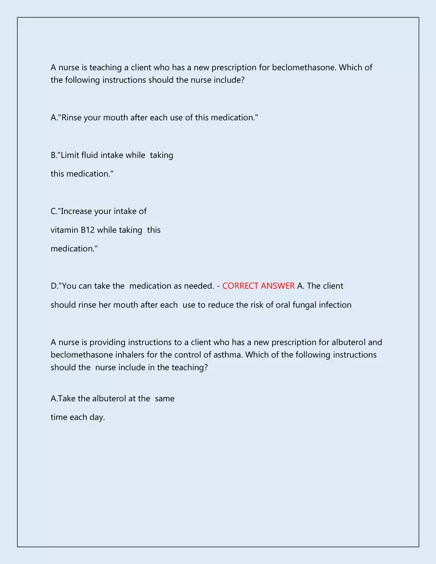 RN Pharmacology Latest 2026\2027 Actual Exam 242 Questions And Answers - Page 137