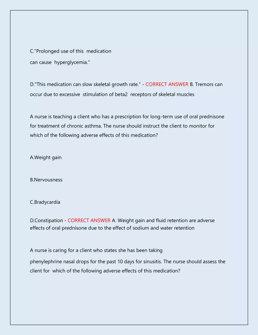 RN Pharmacology Latest 2026\2027 Actual Exam 242 Questions And Answers - Page 140