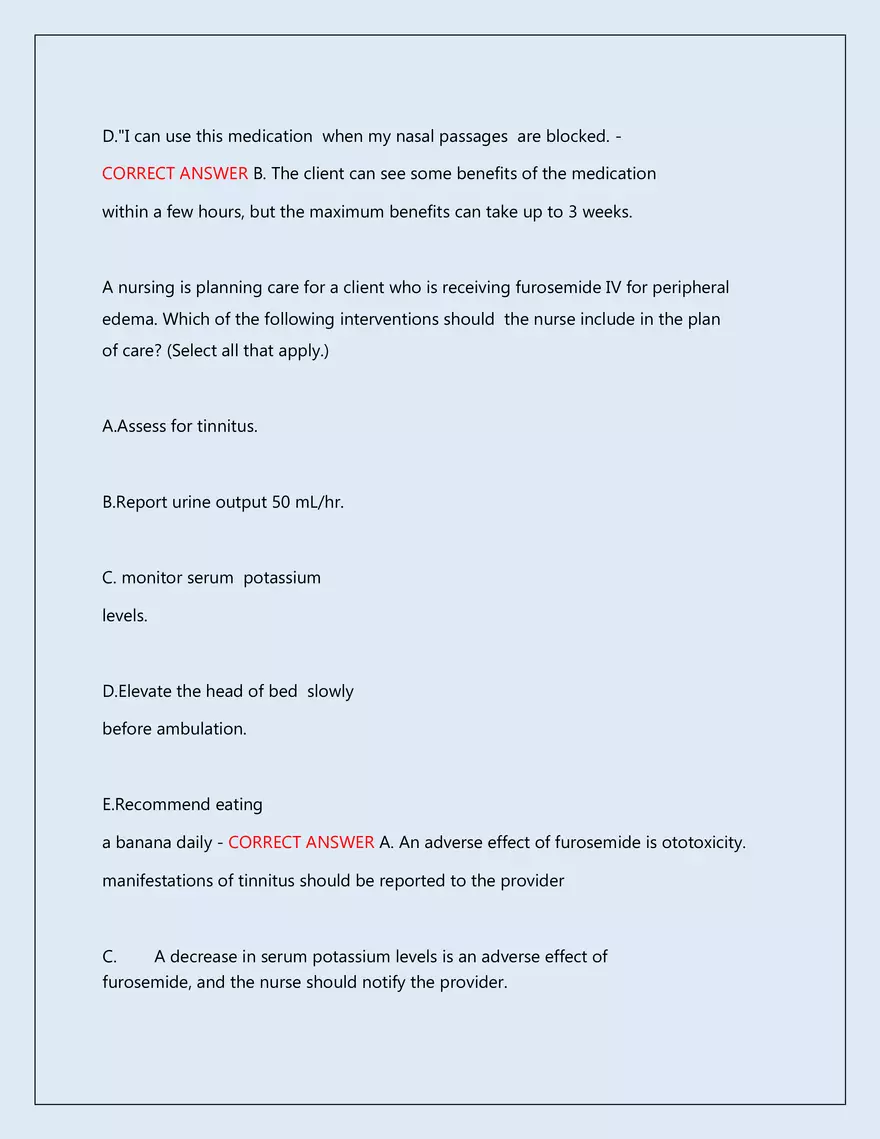 RN Pharmacology Latest 2026\2027 Actual Exam 242 Questions And Answers - Page 144