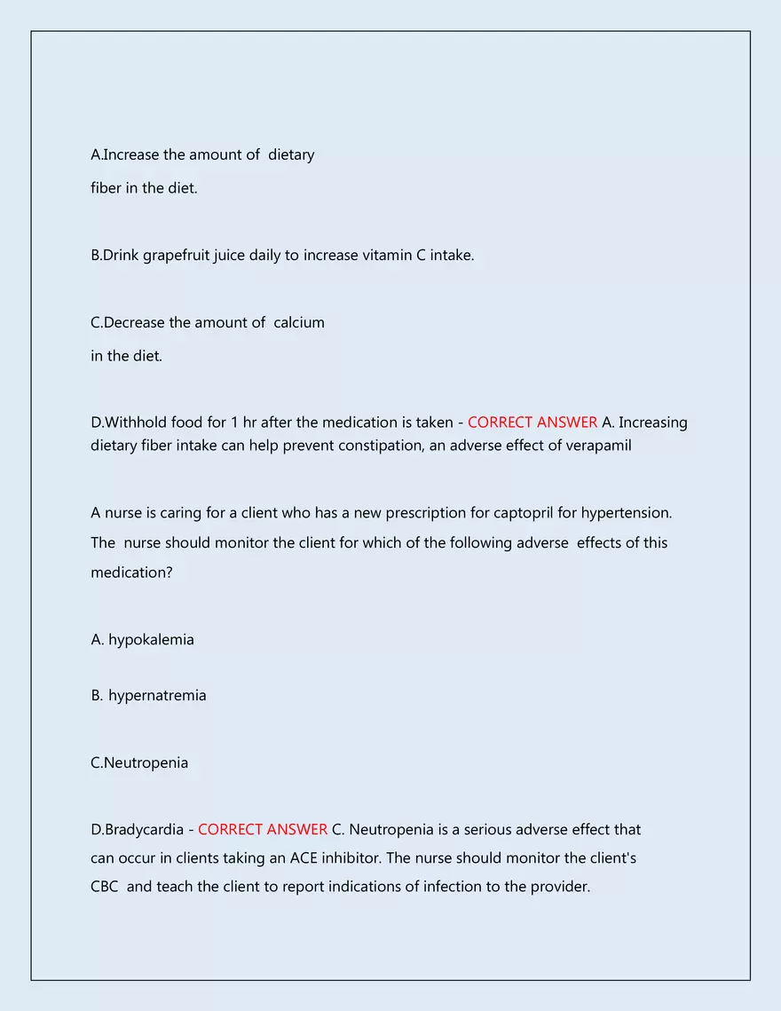 RN Pharmacology Latest 2026\2027 Actual Exam 242 Questions And Answers - Page 149
