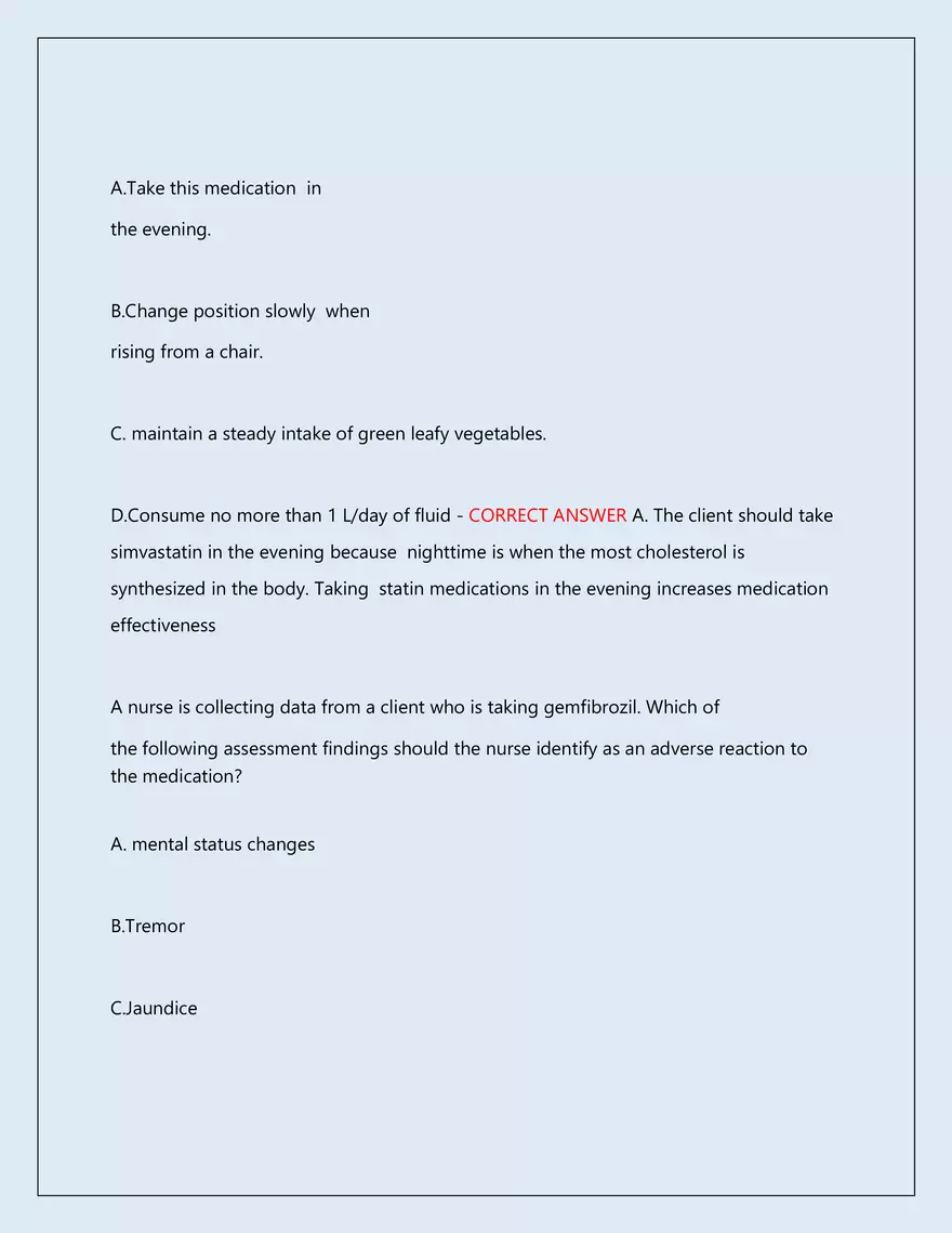 RN Pharmacology Latest 2026\2027 Actual Exam 242 Questions And Answers - Page 165