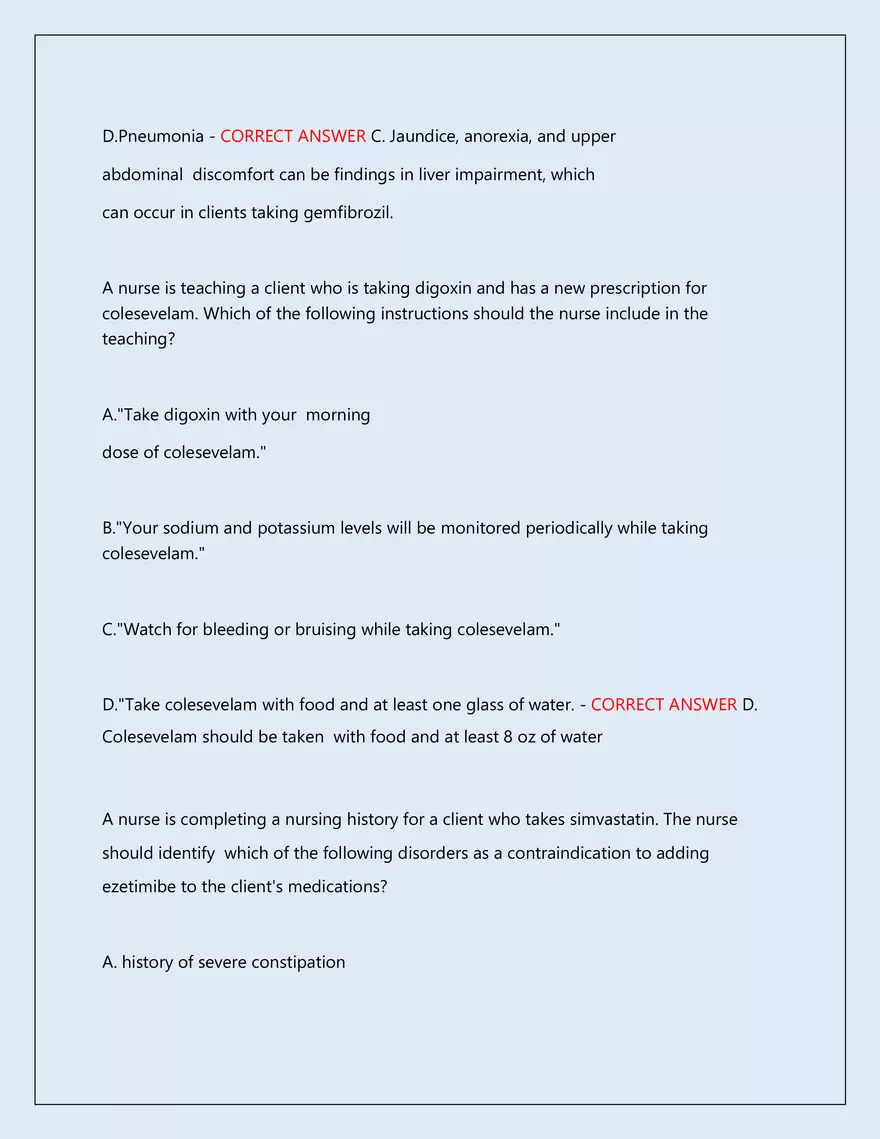RN Pharmacology Latest 2026\2027 Actual Exam 242 Questions And Answers - Page 166
