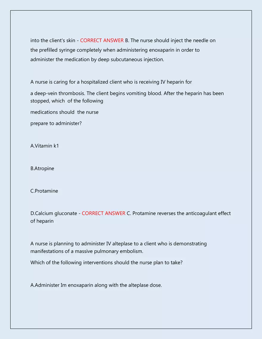 RN Pharmacology Latest 2026\2027 Actual Exam 242 Questions And Answers - Page 169
