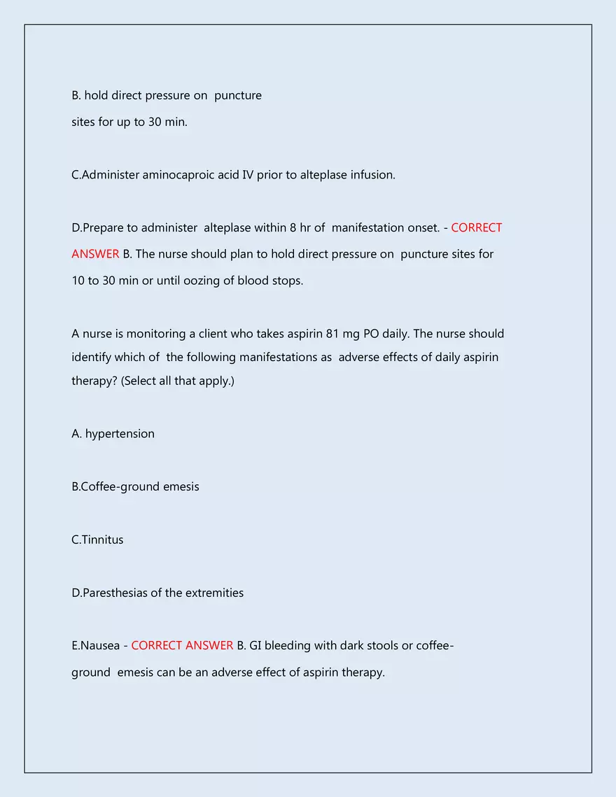 RN Pharmacology Latest 2026\2027 Actual Exam 242 Questions And Answers - Page 170