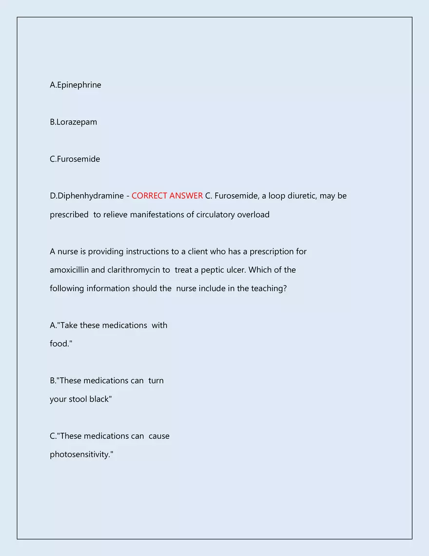 RN Pharmacology Latest 2026\2027 Actual Exam 242 Questions And Answers - Page 179