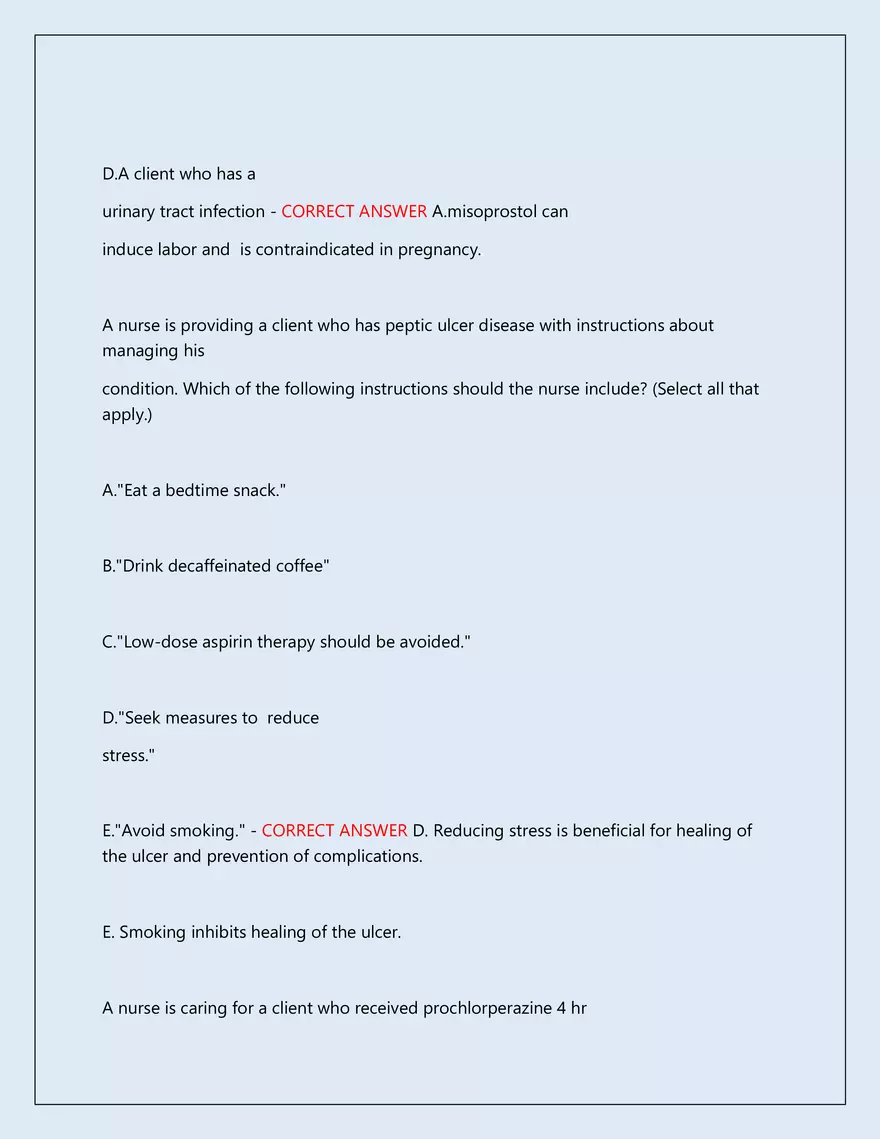 RN Pharmacology Latest 2026\2027 Actual Exam 242 Questions And Answers - Page 182