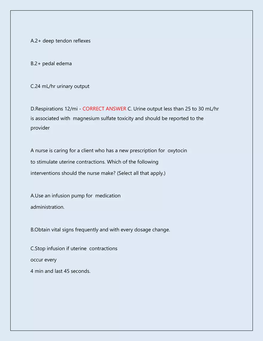 RN Pharmacology Latest 2026\2027 Actual Exam 242 Questions And Answers - Page 19