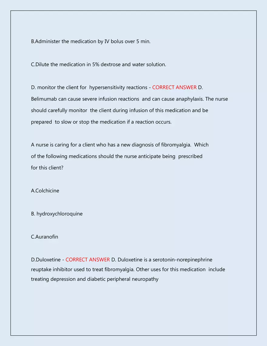 RN Pharmacology Latest 2026\2027 Actual Exam 242 Questions And Answers - Page 24