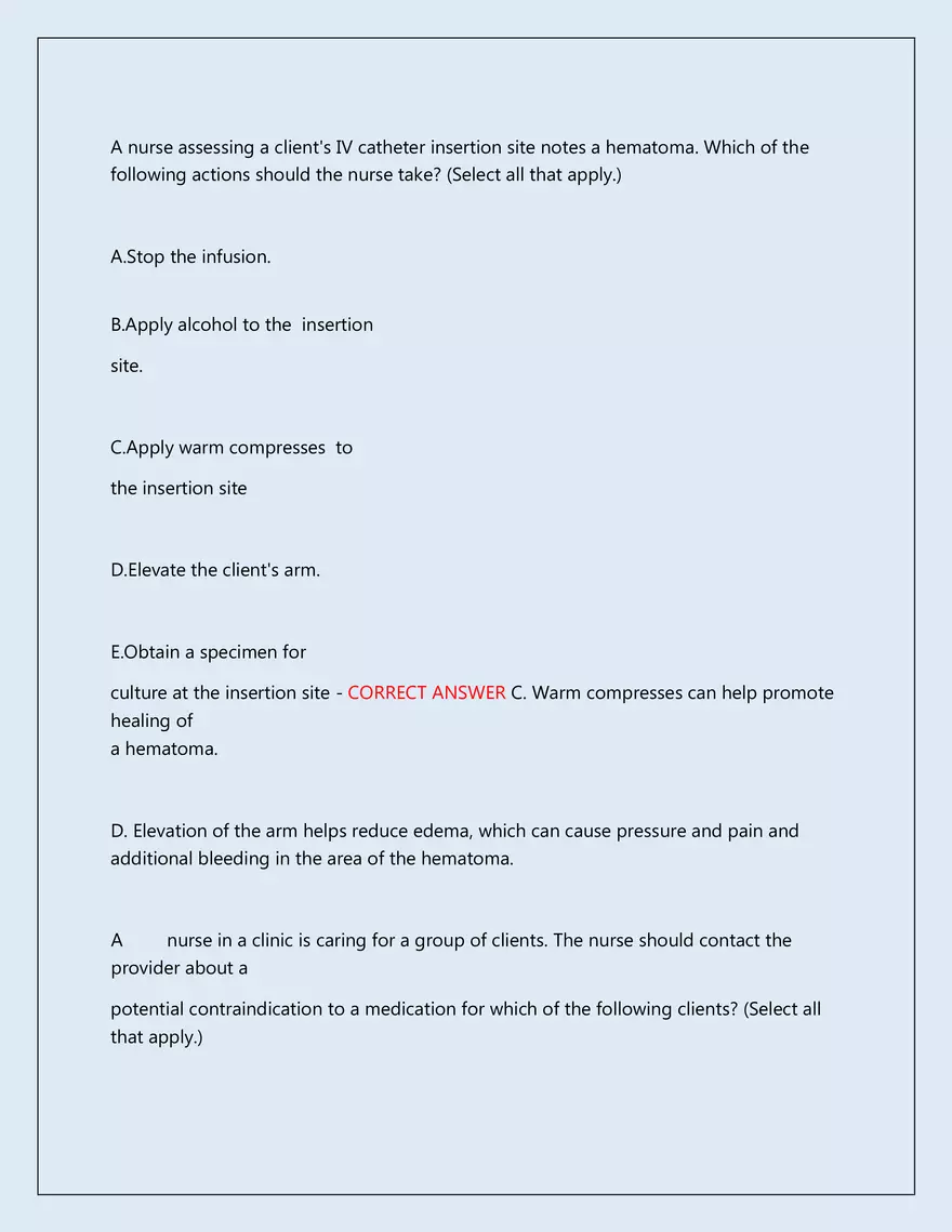 RN Pharmacology Latest 2026\2027 Actual Exam 242 Questions And Answers - Page 25