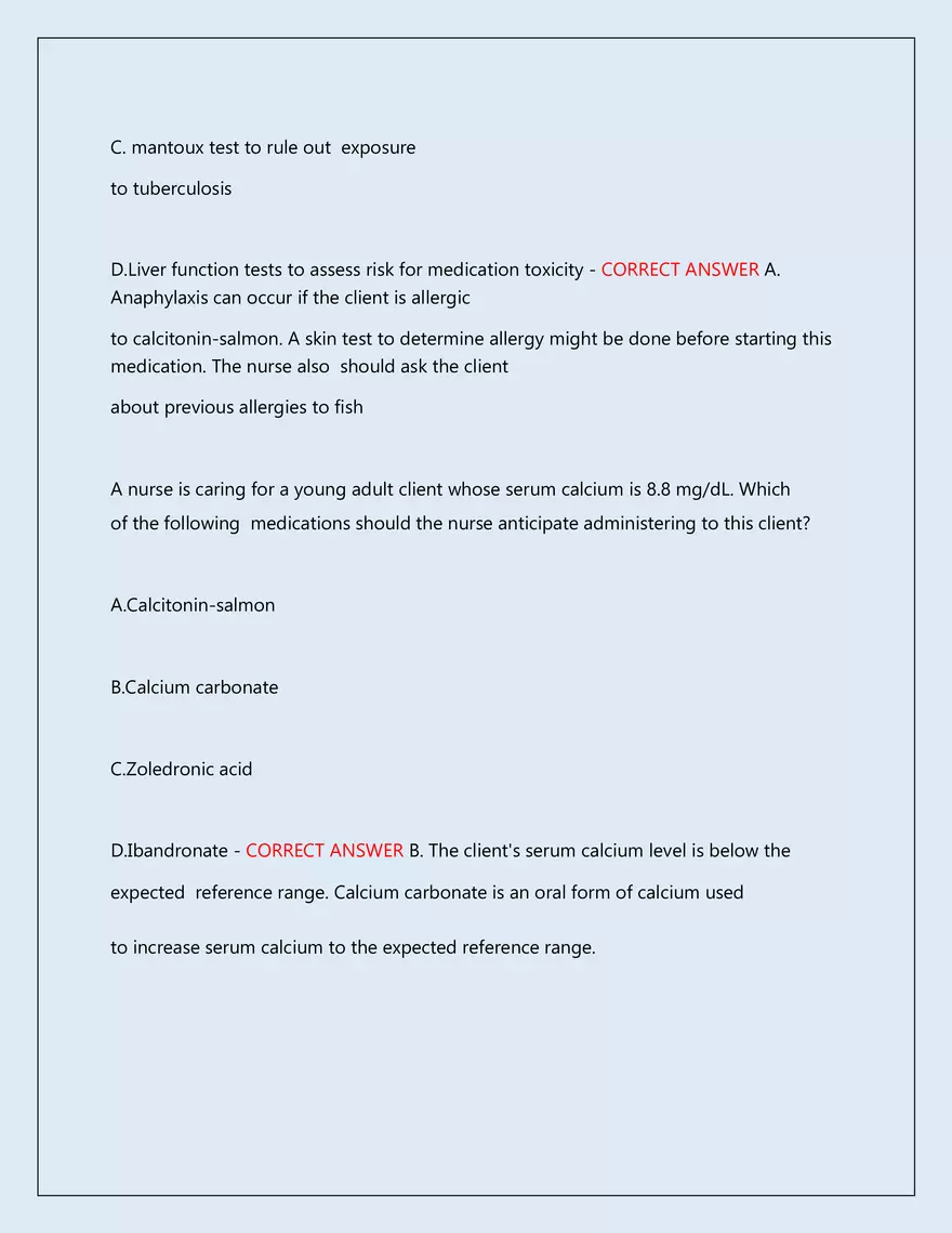 RN Pharmacology Latest 2026\2027 Actual Exam 242 Questions And Answers - Page 29