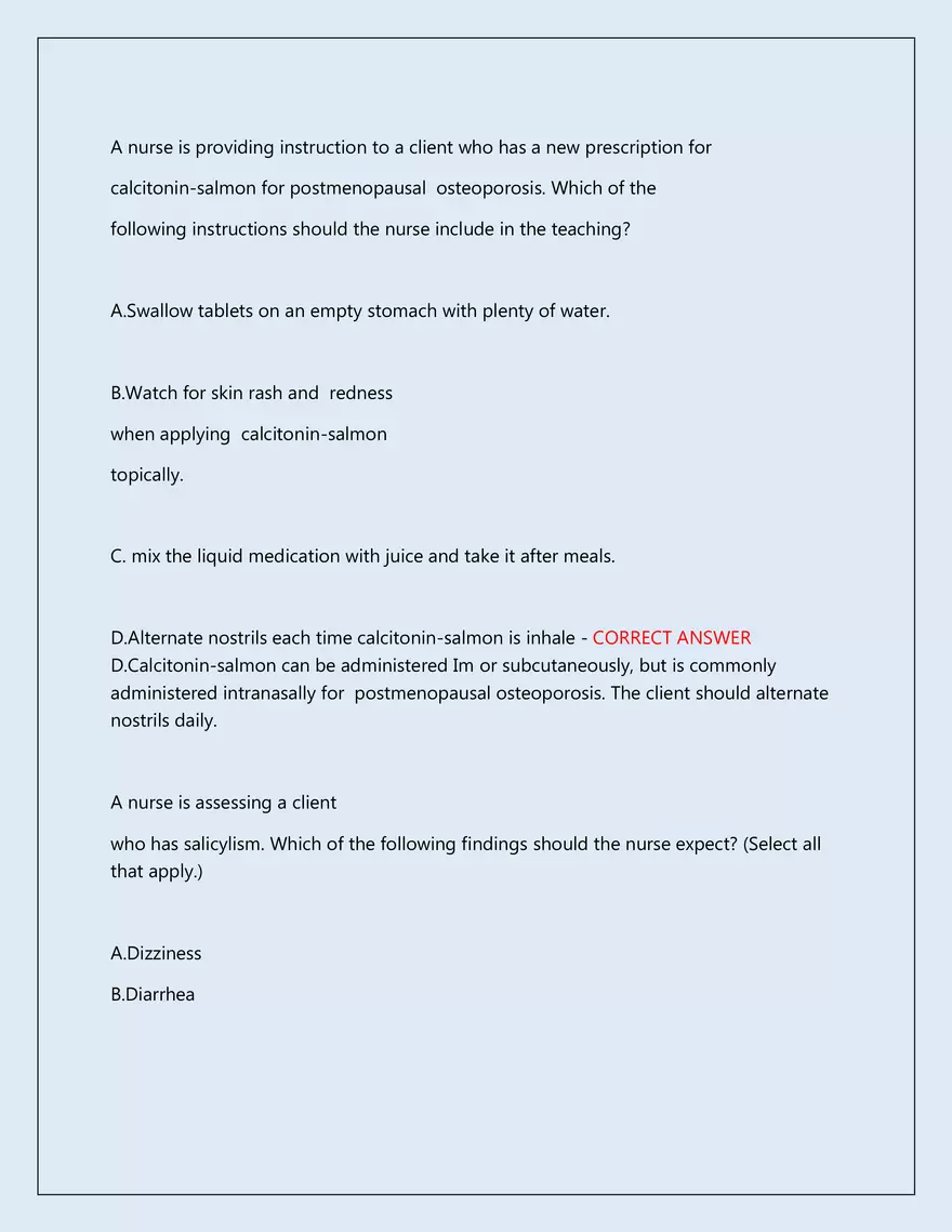 RN Pharmacology Latest 2026\2027 Actual Exam 242 Questions And Answers - Page 30