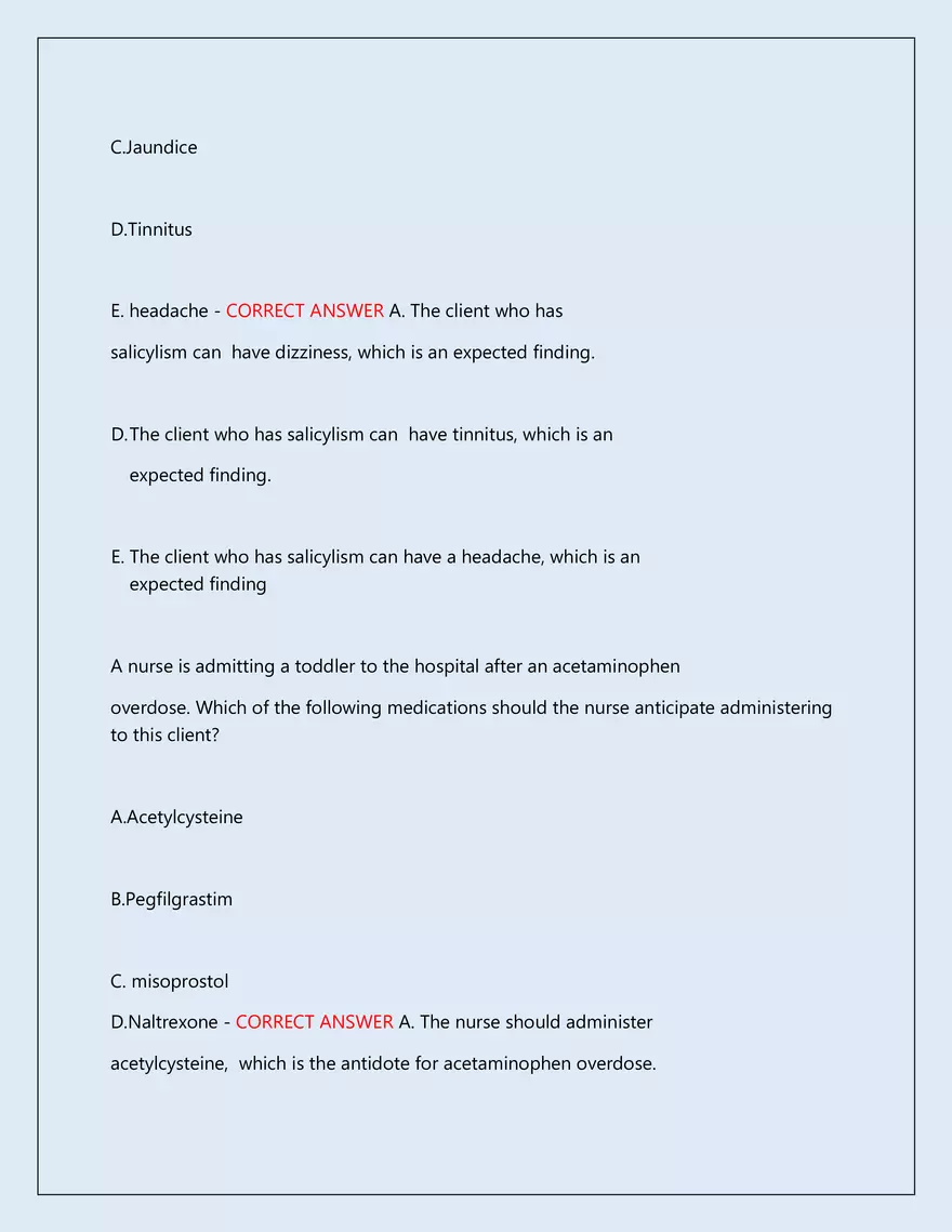 RN Pharmacology Latest 2026\2027 Actual Exam 242 Questions And Answers - Page 31