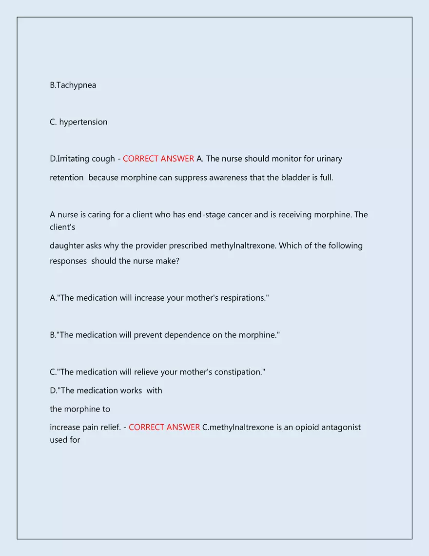 RN Pharmacology Latest 2026\2027 Actual Exam 242 Questions And Answers - Page 34