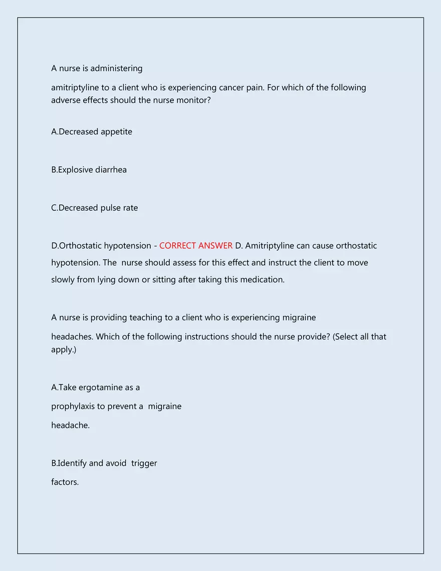 RN Pharmacology Latest 2026\2027 Actual Exam 242 Questions And Answers - Page 42