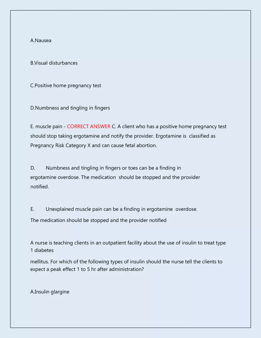 RN Pharmacology Latest 2026\2027 Actual Exam 242 Questions And Answers - Page 46