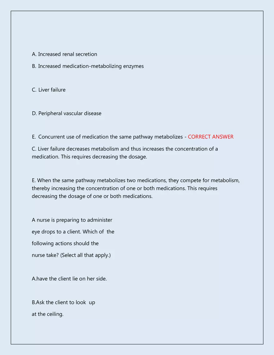 RN Pharmacology Latest 2026\2027 Actual Exam 242 Questions And Answers - Page 2